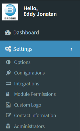 Settings section