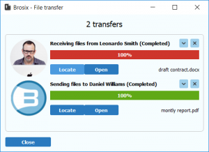 File transfer status